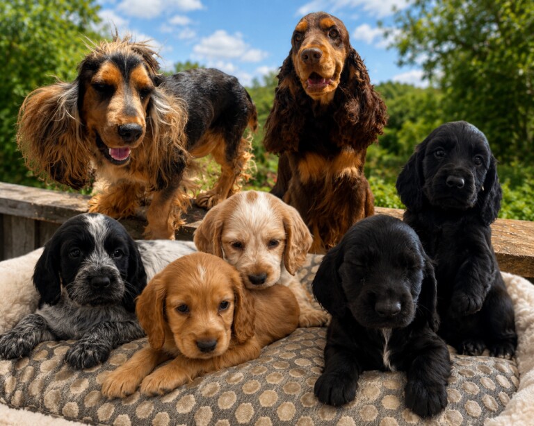 Adorable show cross cocker spaniel puppies